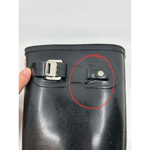 HUNTER Original Gloss Tall Rain Boots Women's Size 8M/9F Black Pull On - Picture 8 of 9